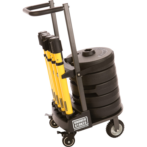 Chariot de transport pour barri&egrave;re PLUS, 75' lo, M&eacute;tal, Jaune NRZ Safety Inc.