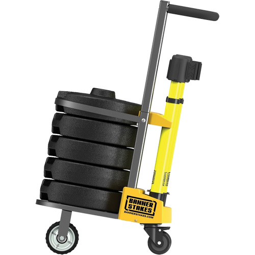 Chariot de transport pour barri&egrave;re PLUS, 75' lo, M&eacute;tal, Jaune NRZ Safety Inc.