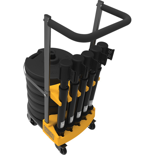 Chariot de transport pour barri&egrave;re PLUS, 75' lo, M&eacute;tal, Noir NRZ Safety Inc.