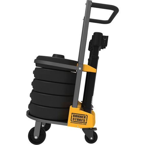 Chariot de transport pour barri&egrave;re PLUS, 75' lo, M&eacute;tal, Noir NRZ Safety Inc.