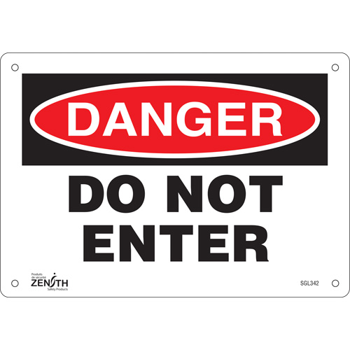 "Do Not Enter" Sign, 7" x 10", Plastic, English NRZ Safety Inc.