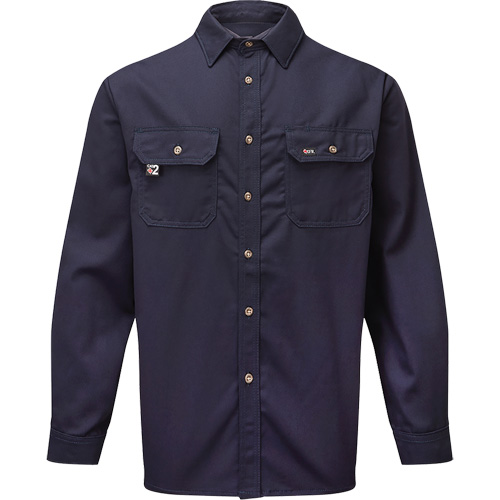 Chemise de travail de luxe 7 oz UltraSoft, Moyen (grande taille), Bleu marin NRZ Safety Inc.