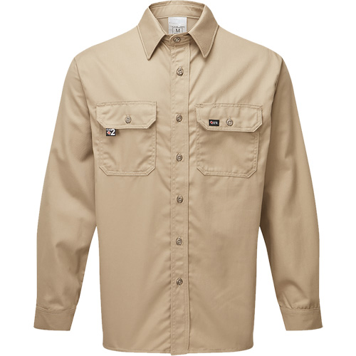 Chemise de travail de luxe 7 oz UltraSoft, Moyen (grande taille), Khaki NRZ Safety Inc.