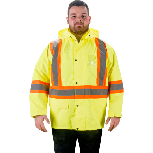 RZ1000 Rain Jacket, Polyester, Large, High Visibility Lime-Yellow NRZ Safety Inc.