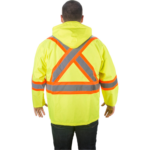 RZ1000 Rain Jacket, Polyester, Large, High Visibility Lime-Yellow NRZ Safety Inc.