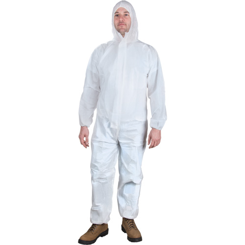 Hooded Coveralls, Large, White, Microporous NRZ Safety Inc.