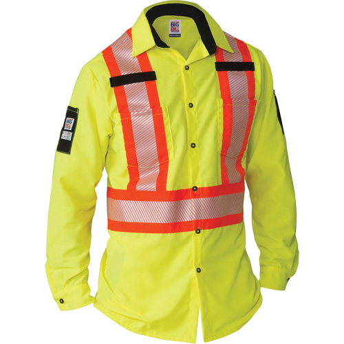 Ripstop High-Visibility Long Sleeve Shirt, Polyester, Small, High Visibility Lime-Yellow NRZ Safety Inc.
