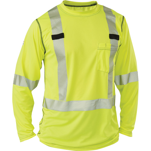 Polartec&reg; Power Grid&reg; High-Visibility Long Sleeve T-Shirt, Polyester, 2X-Large, High Visibility Lime-Yellow NRZ Safety Inc.