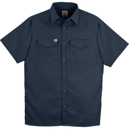Twill Short-Sleeved Work Shirt with Snap, Men's, Medium (Tall), Navy Blue NRZ Safety Inc.