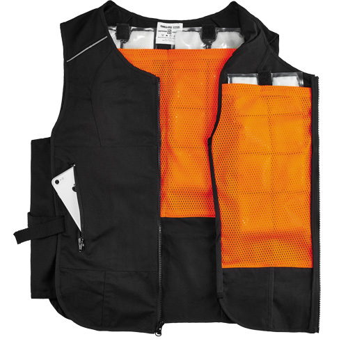 Chill-Its&reg; 6260 Lightweight Phase Change Cooling Vest with Packs, Small/Medium, Black NRZ Safety Inc.