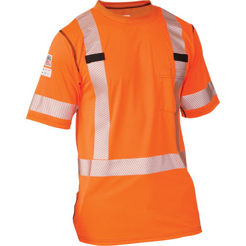 Polartec&reg; Power Grid&reg; High Visibility Short Sleeved T-Shirt, Polyester, Medium (Tall), Orange NRZ Safety Inc.