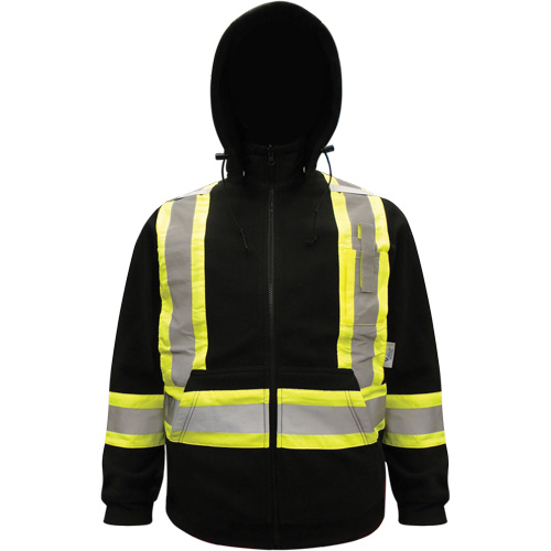 High-Visibility Hoodie, Polyester, Black, Small NRZ Safety Inc.