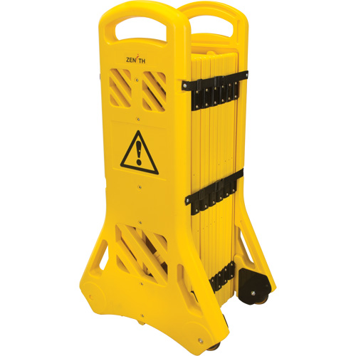 Portable Mobile Barrier, 40" H x 13' L, Yellow NRZ Safety Inc.