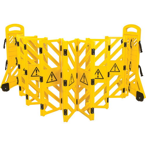 Portable Mobile Barrier, 40" H x 13' L, Yellow NRZ Safety Inc.