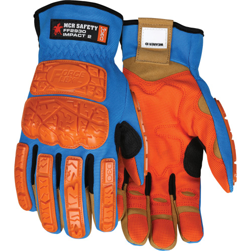 Gants antichocs Forceflex, Moyen, Paume en Synth&eacute;tique, Poignet &agrave; enfiler NRZ Safety Inc.