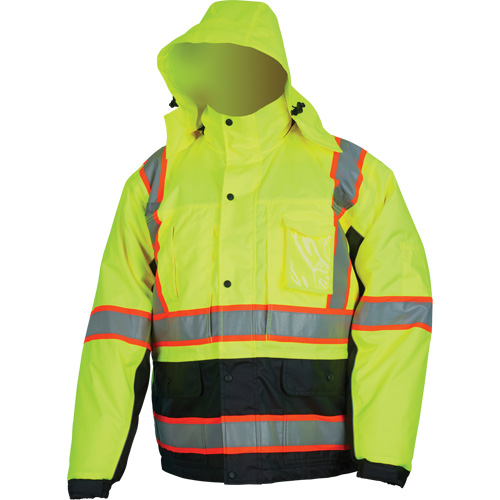 Veste isol&eacute;e haute visibilit&eacute;, Polyester/Polyur&eacute;thane, Jaune lime haute visibilit&eacute;, Petit NRZ Safety Inc.