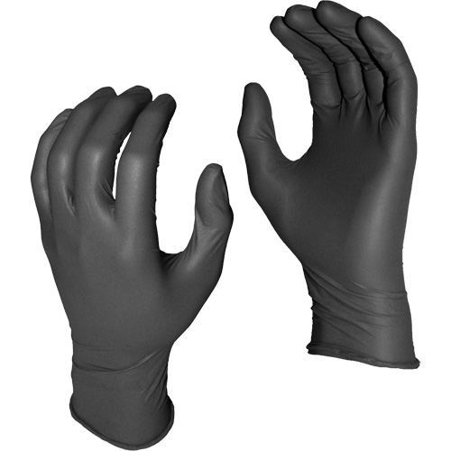 Gants jetables Grease Monkey, Petit, Nitrile, 5 mils, Sans poudre, Noir NRZ Safety Inc.