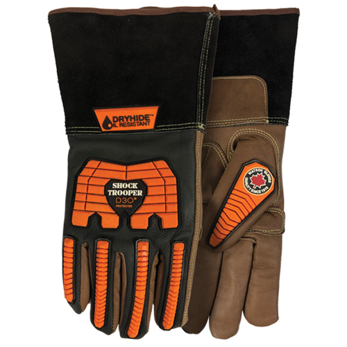 5785G Shock Trooper Gloves, X-Small, Goatskin Palm, Gauntlet Cuff NRZ Safety Inc.