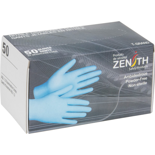 Gants jetables en paquets pour distributeur, Moyen, Nitrile, 4,5 mils, Sans poudre, Bleu NRZ Safety Inc.