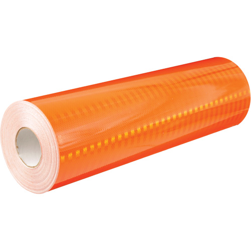 Feuille de rev&ecirc;tement de barricade prismatique de qualit&eacute; &agrave; haute intensit&eacute;, 2" la x 150' lo, 19 mils, Orange NRZ Safety Inc.