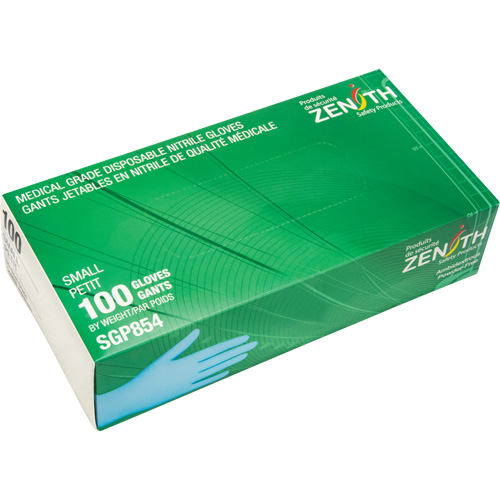 Puncture-Resistant Medical-Grade Disposable Gloves, Small, Nitrile, 3.5-mil, Powder-Free, Blue, Class 2 NRZ Safety Inc.