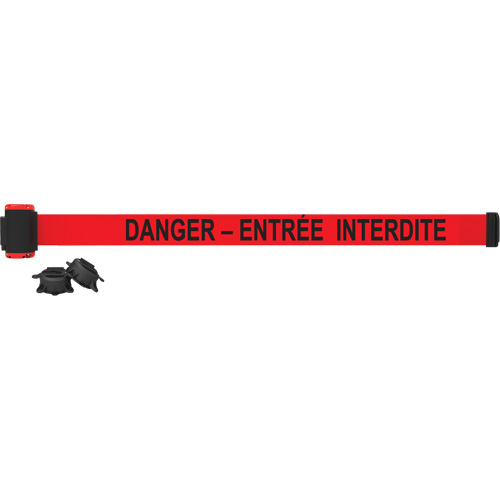Barri&egrave;re &agrave; fixation murale, Plastique, Fixation magn&eacute;tique, 7', Ruban Rouge NRZ Safety Inc.