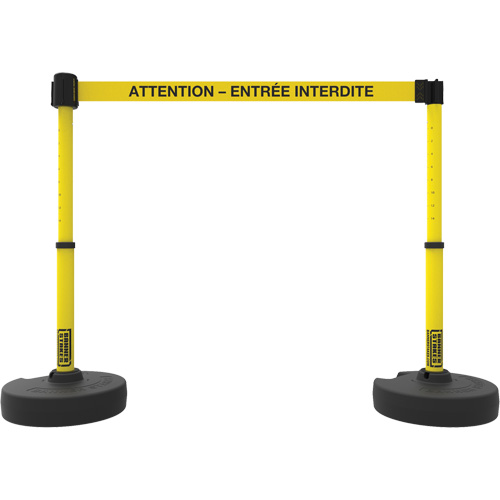 Ensemble de montants pour barri&egrave;re Plus, Plastique, 42" h, Ruban Jaune, Longueur du ruban 15' NRZ Safety Inc.