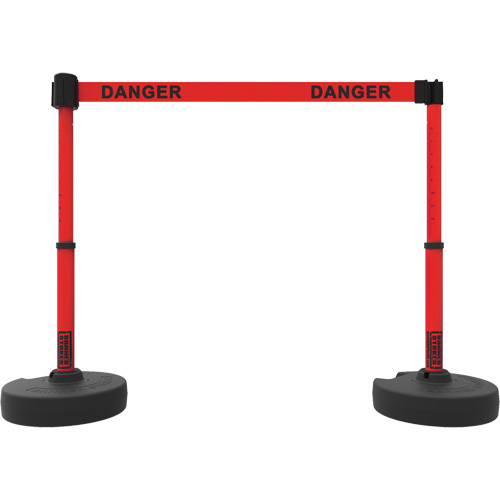 Plus Barrier Post Set, Plastic, 42" H, Red Tape, 15' Tape Length NRZ Safety Inc.