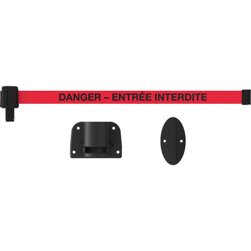 Plus Wall Mount Barrier System, Plastic, Screw Mount, 15', Red Tape NRZ Safety Inc.
