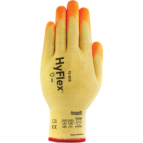 Gants haute visibilit&eacute; r&eacute;sistants aux coupures HyFlex, Taille 6, Calibre 13, Rev&ecirc;tement Mousse de nitrile, Enveloppe en Acier inoxydable/Kevlar/Spandex, ASTM ANSI niveau A5/EN 388 niveau E NRZ Safety Inc.