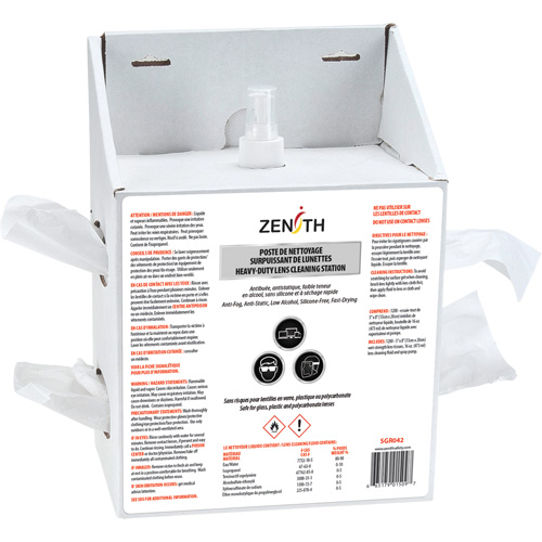 Poste jetable de premi&egrave;re qualit&eacute; pour nettoyage de lentilles, Carton, 8" lo x 5" p x 12,5" h NRZ Safety Inc.