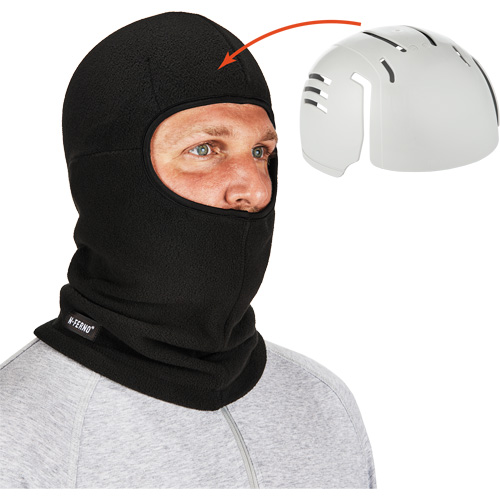 Passe-montagne avec fermeture &agrave; glissi&egrave;re et casque antichoc &agrave; ins&eacute;rer N-Ferno, Molleton/Polyester, Noir NRZ Safety Inc.