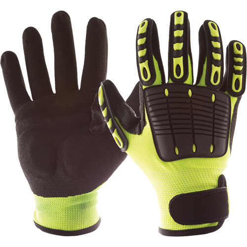 Gants de protection contre les chocs Back Tracker avec protection dorsale de la main, Petit, Paume en Nitrile, Poignet Boucle et crochet NRZ Safety Inc.