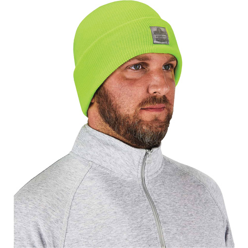 N-Ferno&reg; Rib Knit Beanie Hat, One Size, High-Visibility Lime Green NRZ Safety Inc.