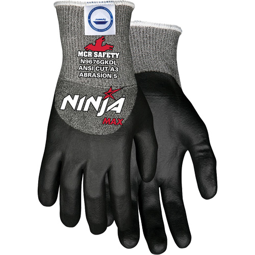 Gants r&eacute;sistant aux coupures Max Ninja, Taille Moyen, Calibre 10, Rev&ecirc;tement Bipolym&egrave;re, Enveloppe en Dyneema, ASTM ANSI niveau A3 NRZ Safety Inc.