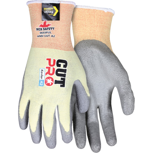 Cut Pro&reg; Cut Resistant Coated Gloves, Size Medium, 15 Gauge, Polyurethane Coated, Kevlar&reg; Shell, ASTM ANSI Level A2 NRZ Safety Inc.