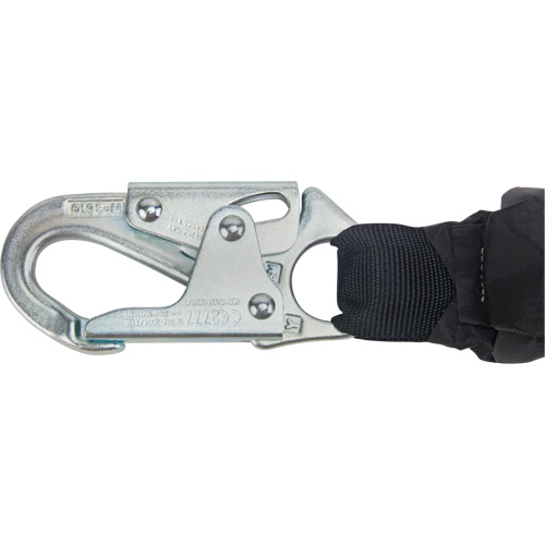 Miller&reg; HP Shock-Absorbing Lanyard, 4', Locking Rebar Hook Center, Locking Snap Hook Leg Ends, Polyester NRZ Safety Inc.