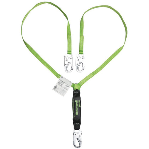Miller&reg; HP Shock-Absorbing Lanyard, 4', Locking Snap Hook Center, Locking Snap Hook Leg Ends, Polyester NRZ Safety Inc.