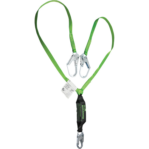 Miller&reg; HP Shock-Absorbing Lanyard, 6', Locking Rebar Hook Center, Locking Snap Hook Leg Ends, Polyester NRZ Safety Inc.