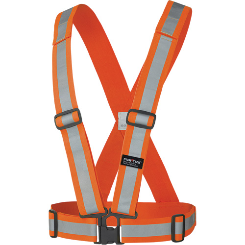 5591 Adjustable Safety Sash, High Visibility Orange, Silver Reflective Colour, One Size NRZ Safety Inc.