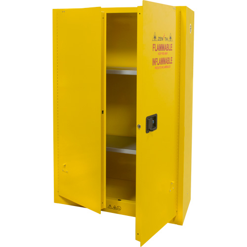 Flammable Storage Cabinet, 45 gal., 2 Door, 43" W x 65" H x 18" D NRZ Safety Inc.