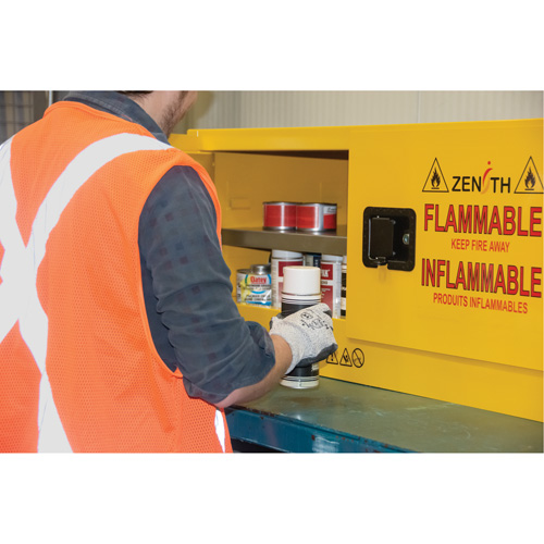 Flammable Storage Cabinet, 12 gal., 2 Door, 43" W x 18" H x 18" D NRZ Safety Inc.