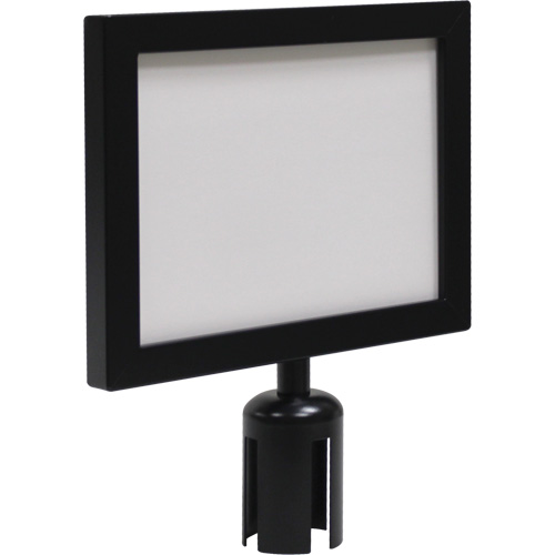 Cadre d'enseigne pour poteau de barri&egrave;re pour le contr&ocirc;le des foules, Noir NRZ Safety Inc.