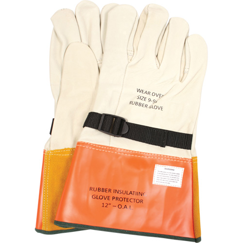 Leather Protector Gloves with Strap, Size 8, 12" L NRZ Safety Inc.