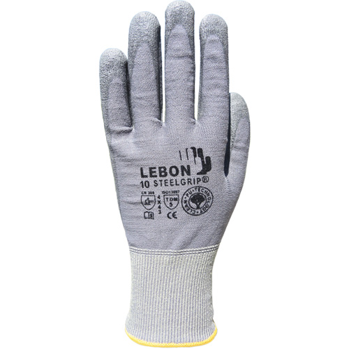 Gants r&eacute;sistants &agrave; la coupe Steelgrip Lebon, Taille Petit, Calibre 13, Rev&ecirc;tement Polyur&eacute;thane, Enveloppe en Acier inoxydable, ASTM ANSI niveau A5/EN 388 niveau E NRZ Safety Inc.