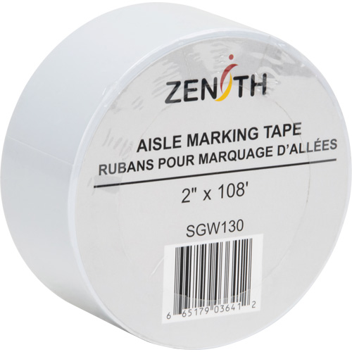 Aisle Marking Tape, 2" x 108', PVC, White NRZ Safety Inc.