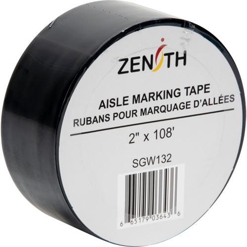 Aisle Marking Tape, 2" x 108', PVC, Black NRZ Safety Inc.