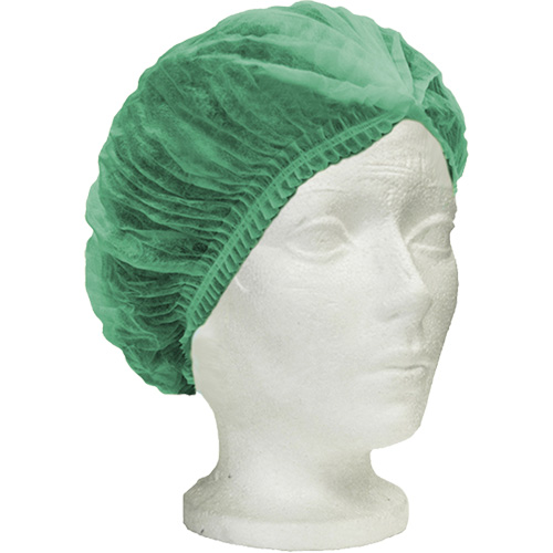 Ronco Care Pleated Bouffant Cap, Polypropylene, 21", Green NRZ Safety Inc.