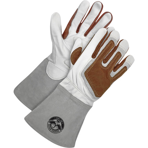 Gants de soudage &agrave; l'arc TIG Gander Brand avec renfort thermique, Cuir fleur de ch&egrave;vre, Taille Petit NRZ Safety Inc.