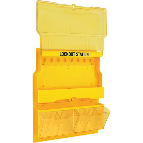 Deluxe Lockout Station with Cover and Trilingual Labels, None Padlocks, 32 Padlock Capacity, Padlocks Not Included NRZ Safety Inc.